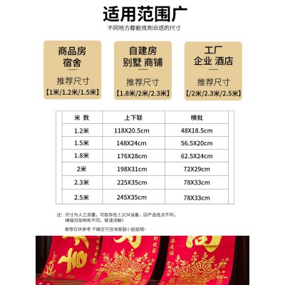 2023春节对联植绒家用兔年新款新年过年大门装饰布置贴纸防水春联图4