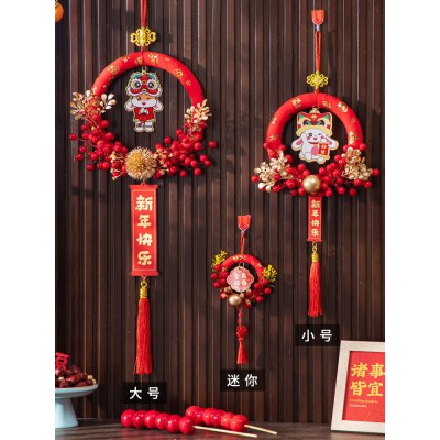 2023新年装饰兔年过年客厅花环入户门口大门挂件福字挂饰春节布置图3