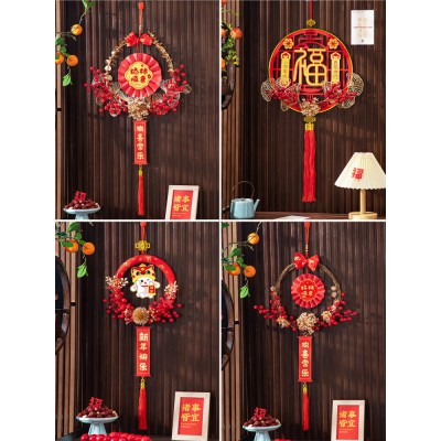 2023新年装饰兔年过年客厅花环入户门口大门挂件福字挂饰春节布置图4