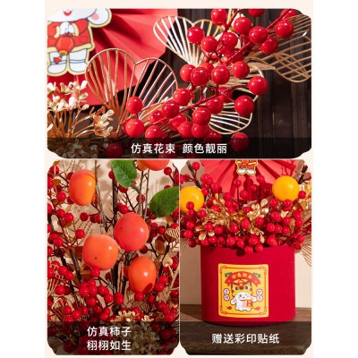 2023兔年新年春节装饰品盆栽树摆件小灯笼挂件过年入户门挂饰布置图5