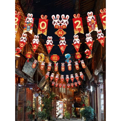 新年过年装饰品挂件2023兔年新款挂饰元旦春节幼儿园教室场景布置图4