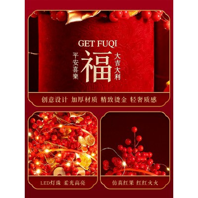 过新年福桶发财果摆件客厅布置春节用品挂件挂饰年宵花抱抱桶装饰图5