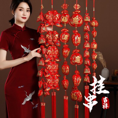 2023新年过年春节元旦香包串辣椒鞭炮串挂件兔年挂饰布置装饰用品图2